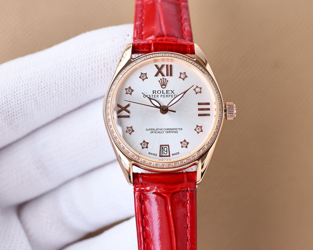 Rolex V8 version fashion women's watch simple three needle super luminous at night