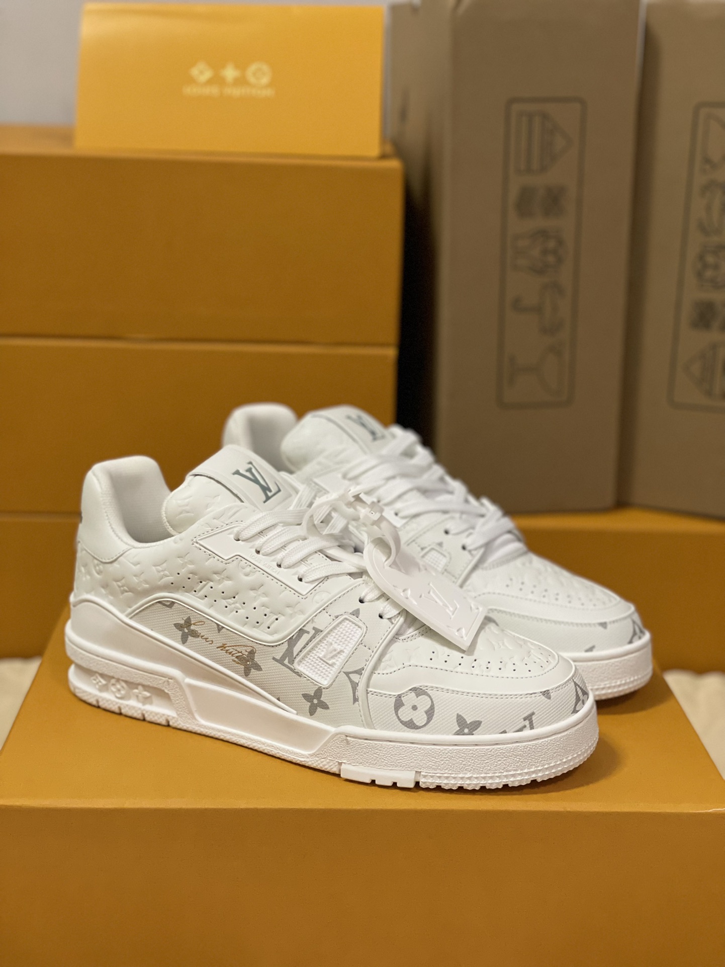 Louis Vuitton Trainer Sneakers Couple Model LD 0727