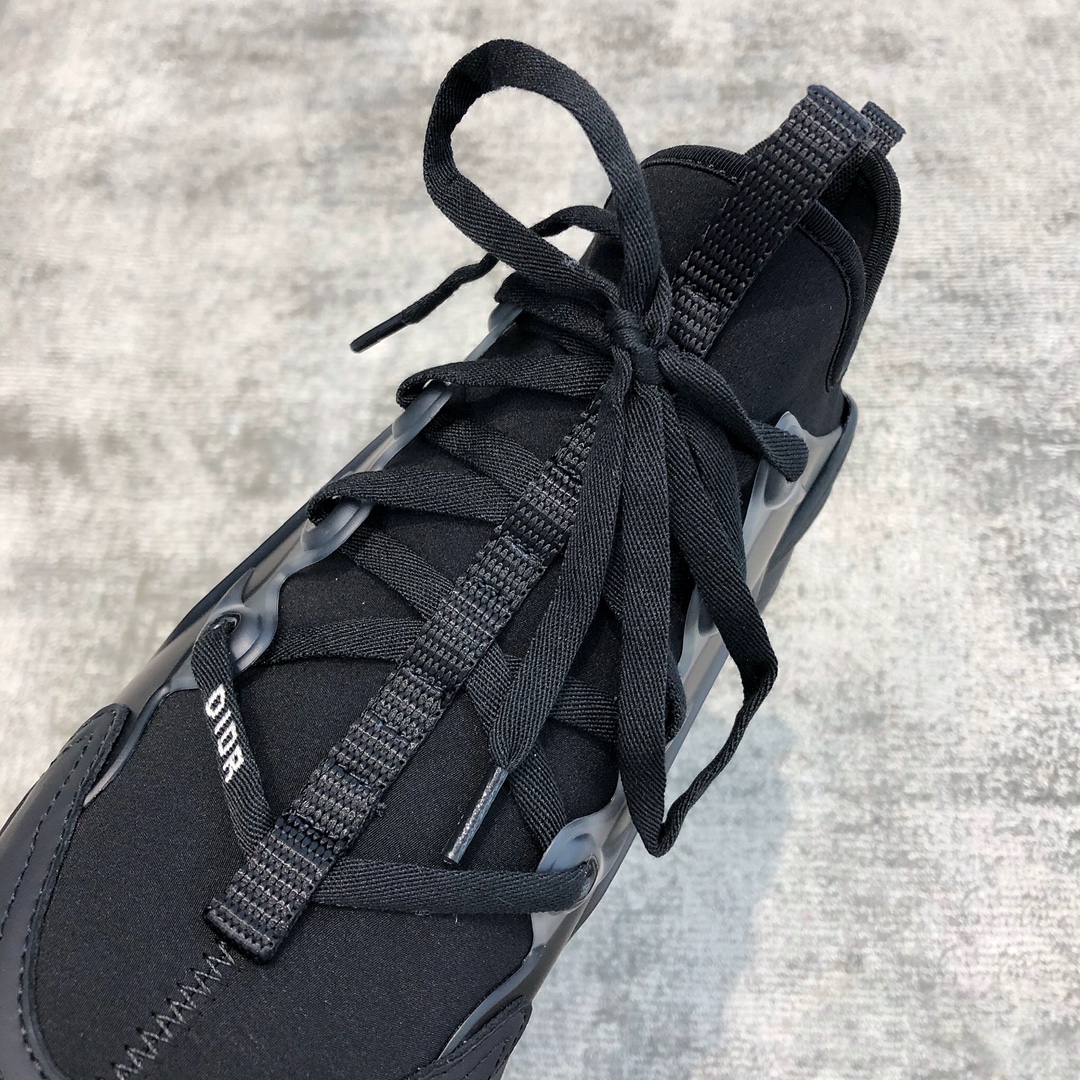 DIOR Imported Stretch Lycra TPU Outsole Kaleidoscope Print Sneakers Black