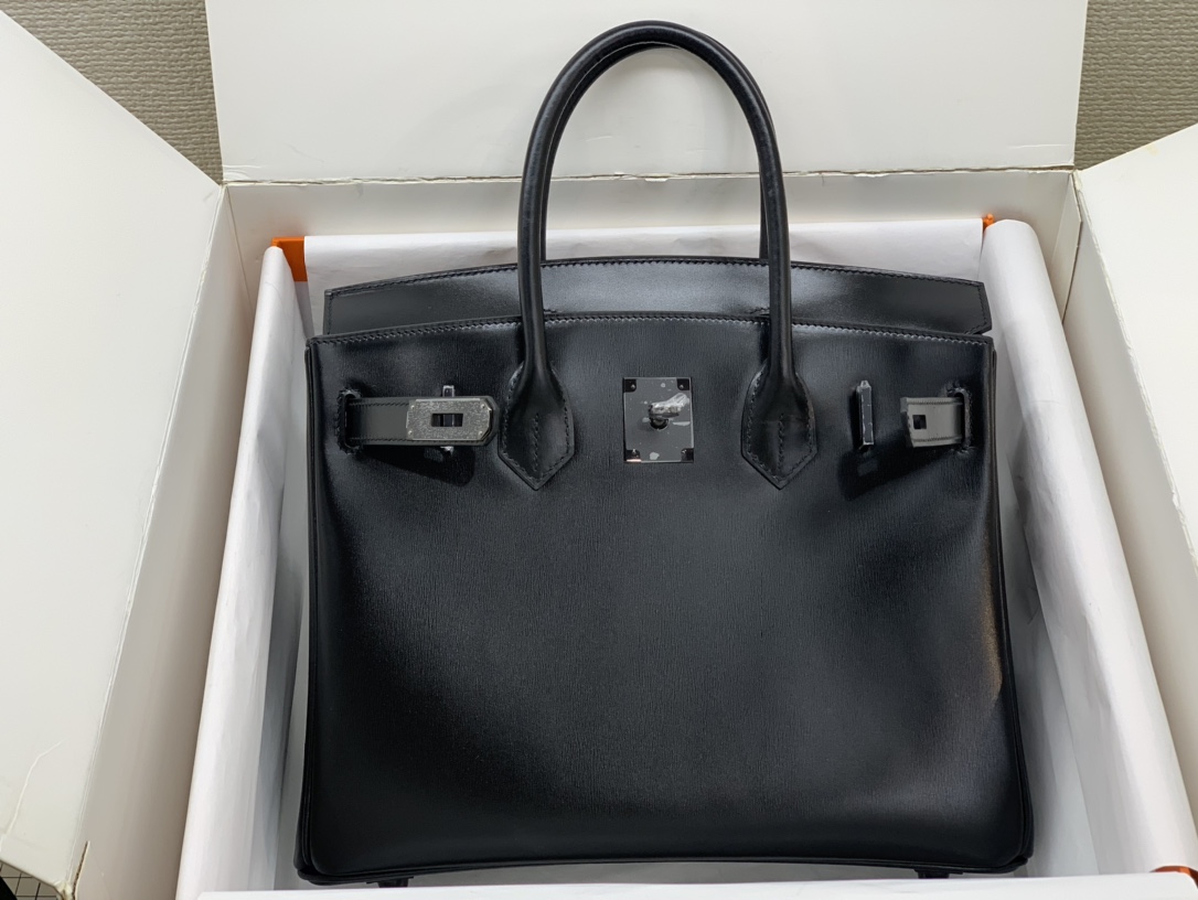 birkin30 antique bag box leather limited edition black buckle all hand sewn