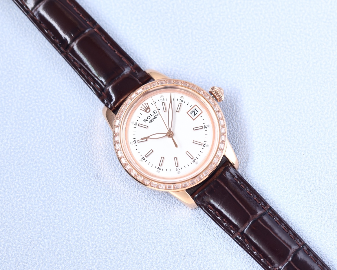 Rolex fashion women's watch simple three needles super luminous at night 💕Unique 3⃣️ character calendar