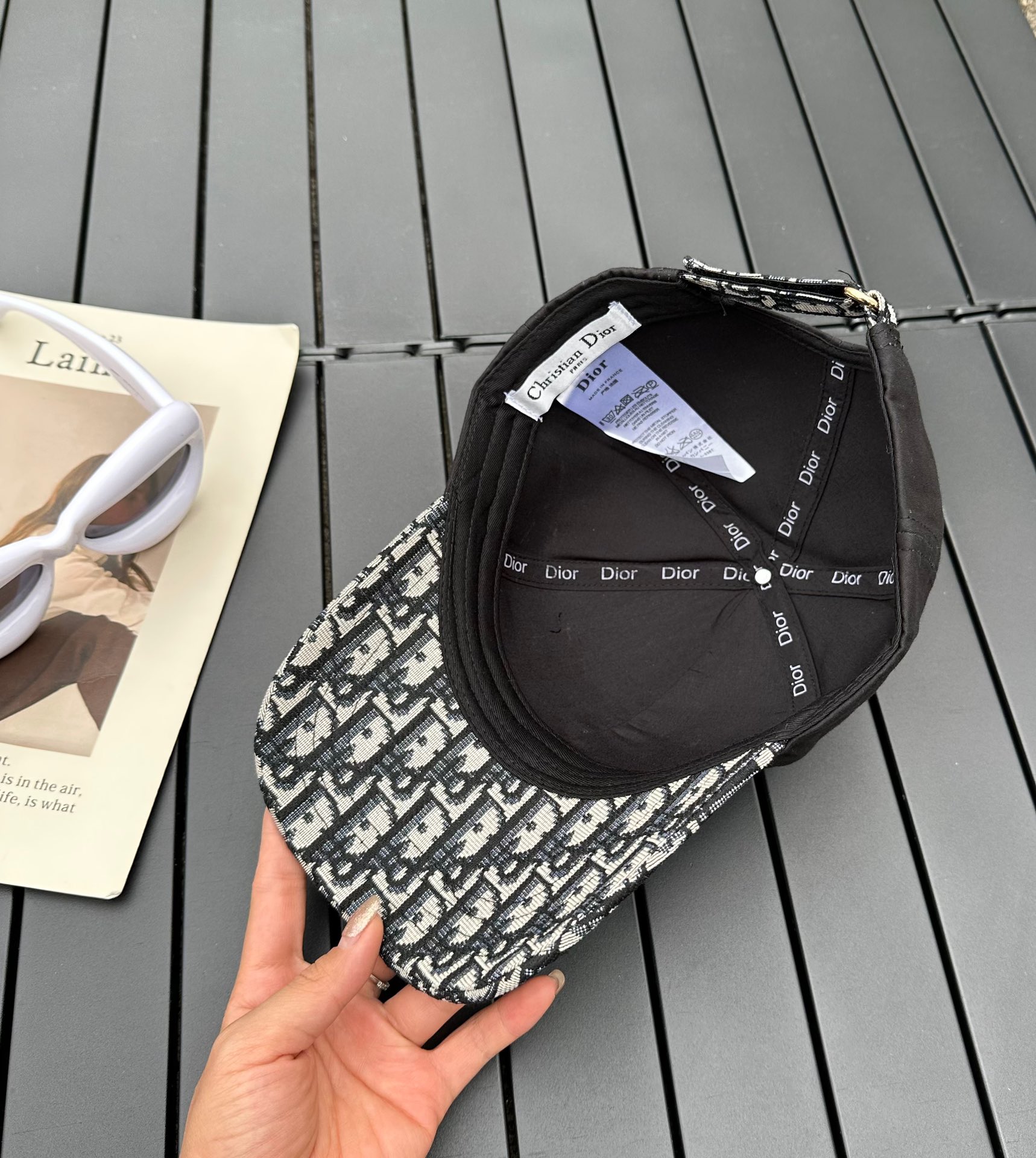 Dior new embroidered letters canvas baseball cap head circumference: 57cm