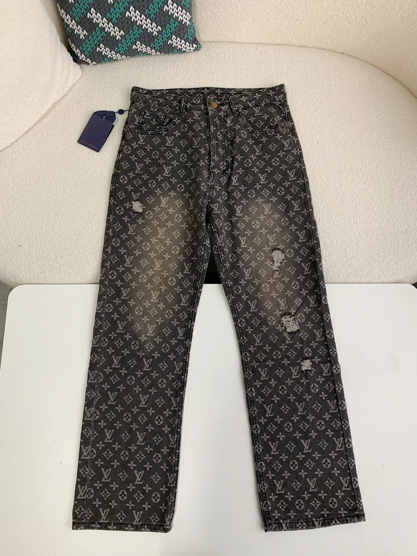 Lv 2023ss show style wave jeans