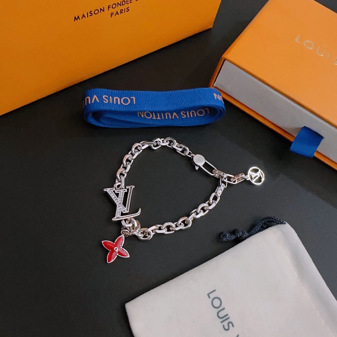 Louis Vuitton vintage silver bracelet couple's version 22cm20cm18cm changeable length