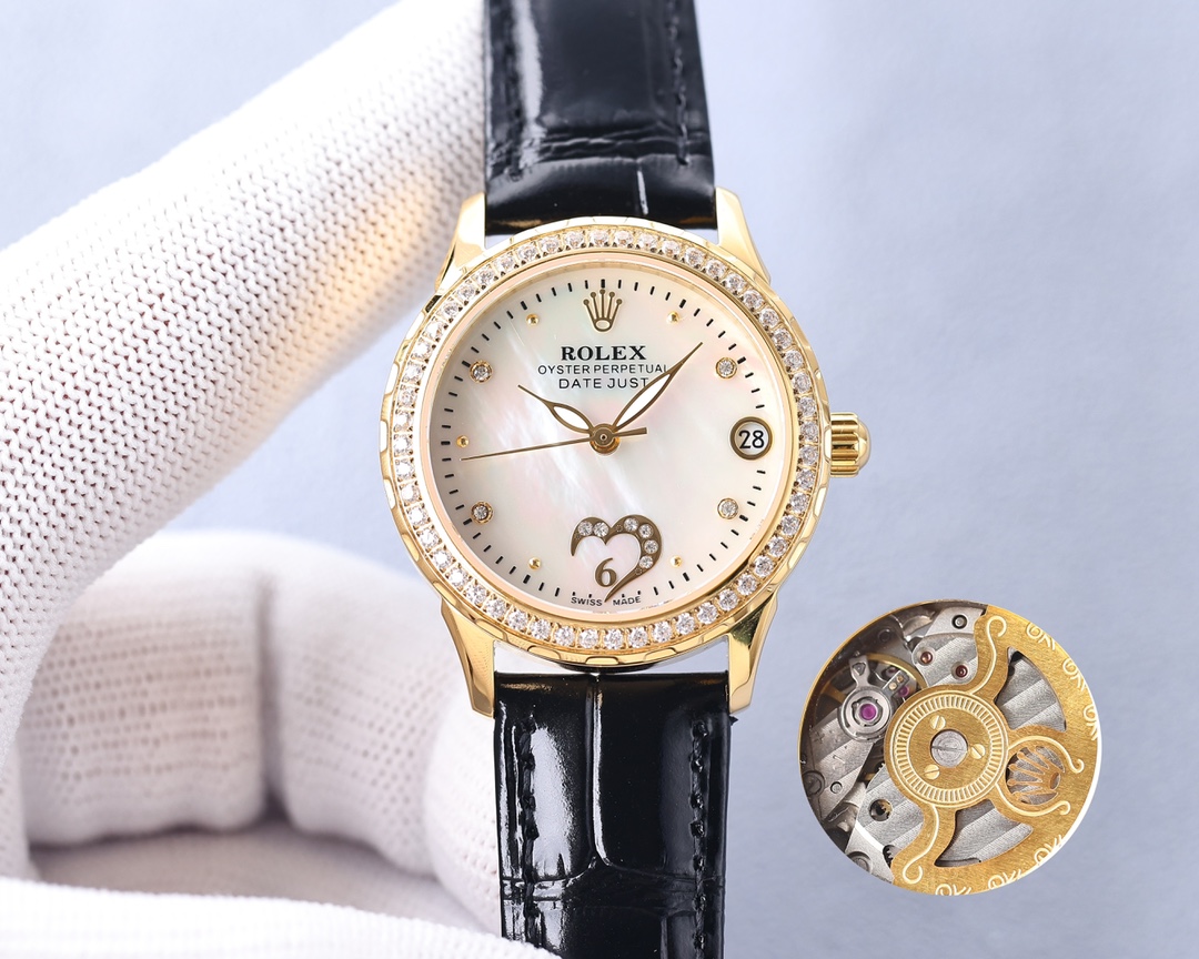 Rolex fashion women's watch simple three needle super luminous at night