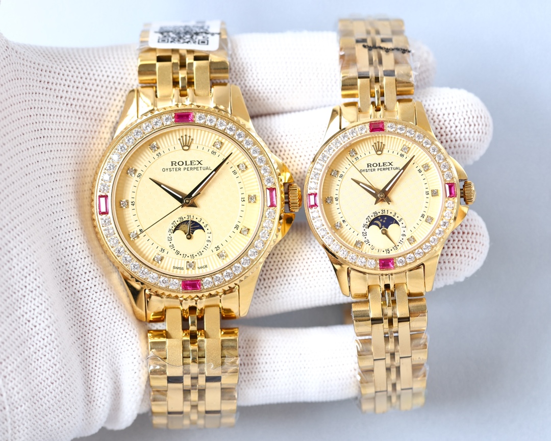 Rolex Classic Series Couple Mechanical Moon Phase Watches