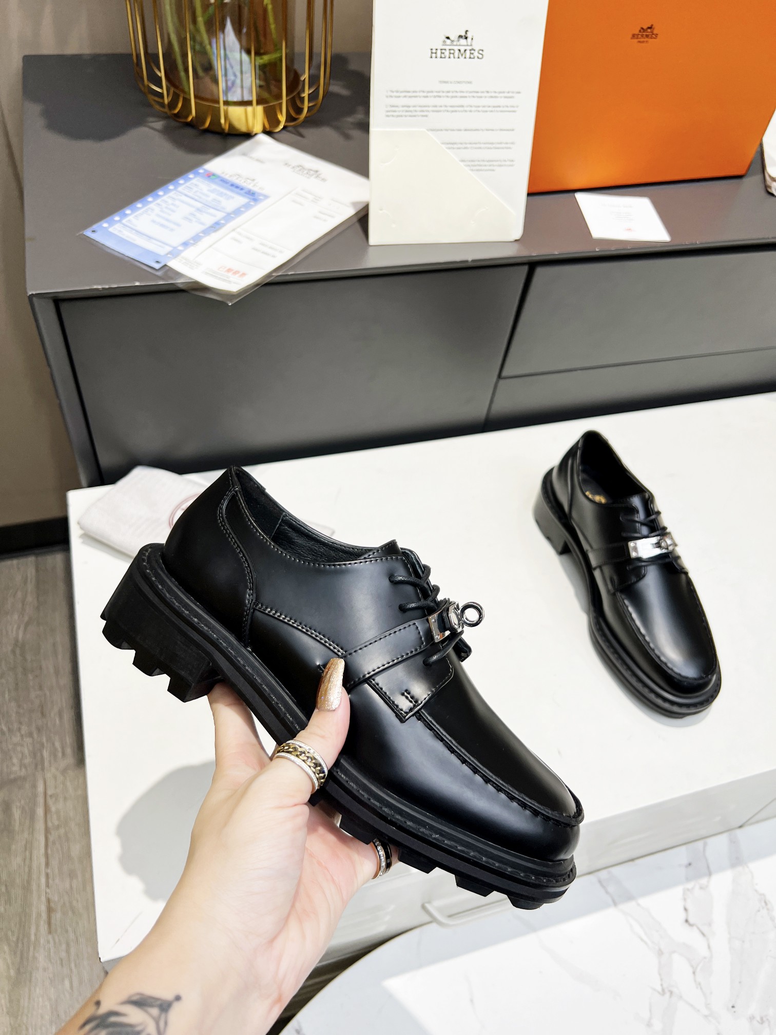Hermes kelly buckle shoes/boots
