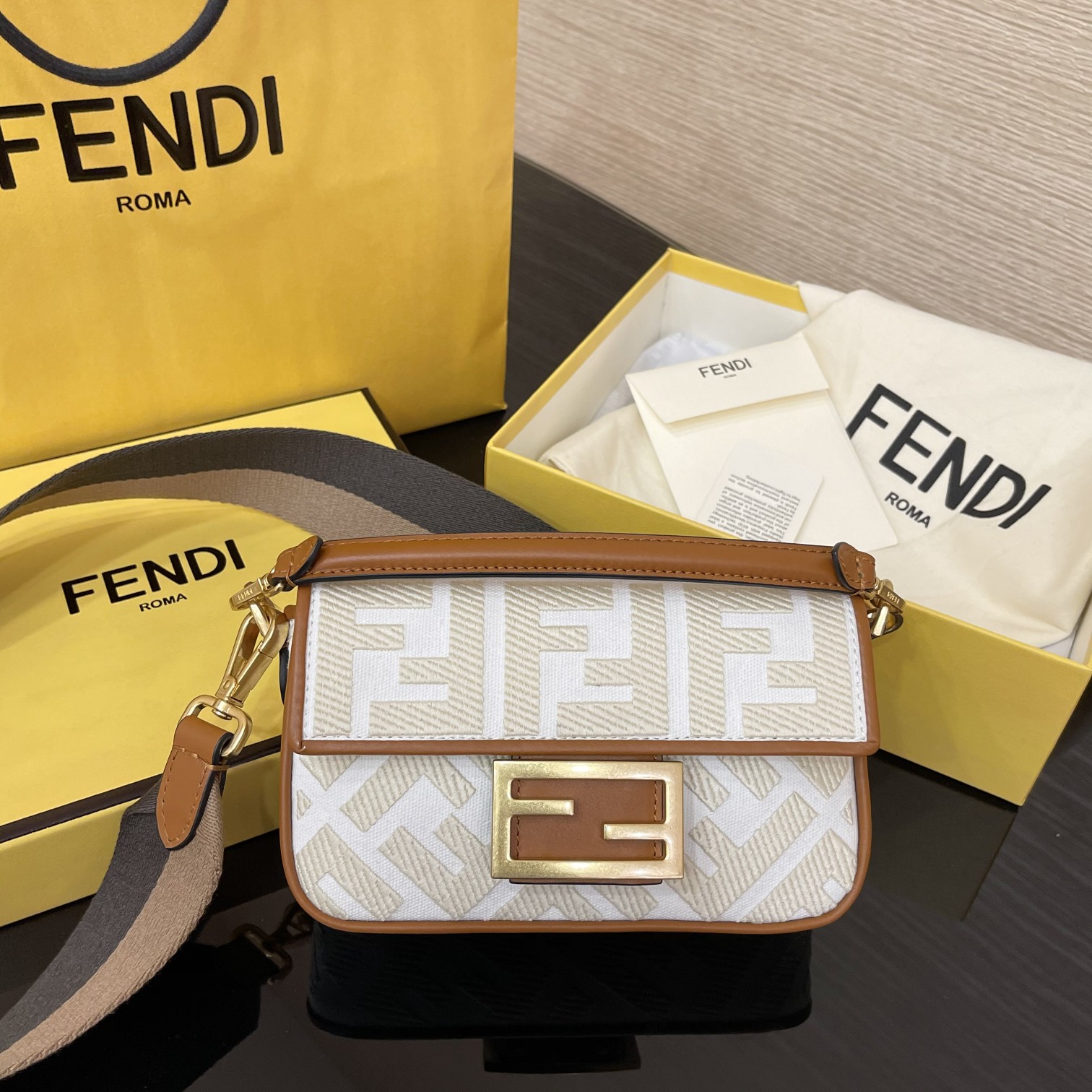 FENDI Small 2020 Latest Baguette Denim F Logo Collection
