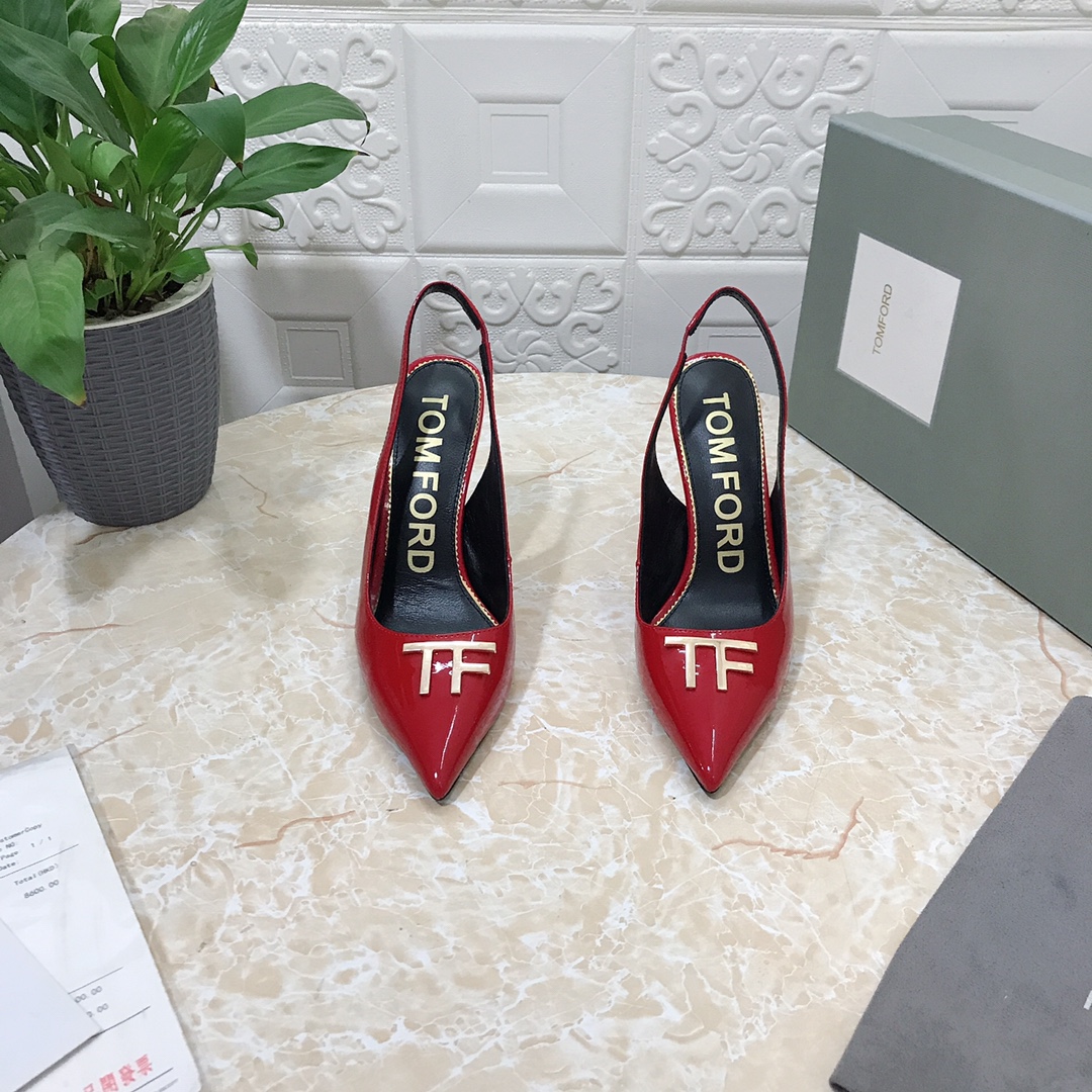 𝐓𝐎𝐌𝐅𝐎𝐑𝐃｜𝟐𝟎𝟐𝟑𝐒𝐒/𝐧𝐞𝐰 TOM high heeled bag toe sandals Original black leather outsole