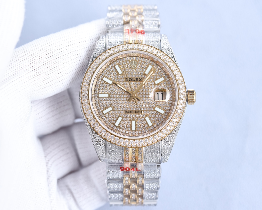 Rolex full diamond local luxury version 18k nanotechnology