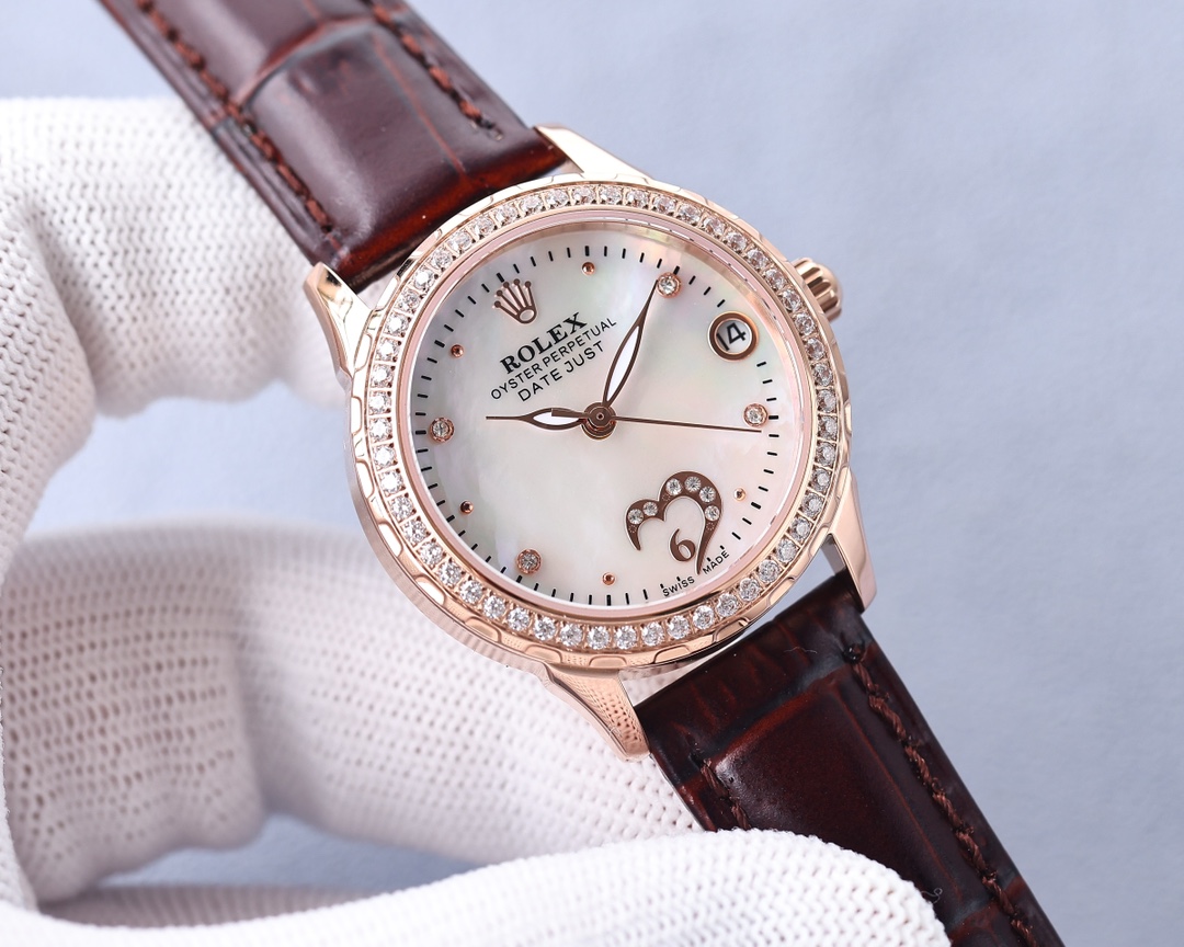 Rolex fashion women's watch simple three needle super luminous at night