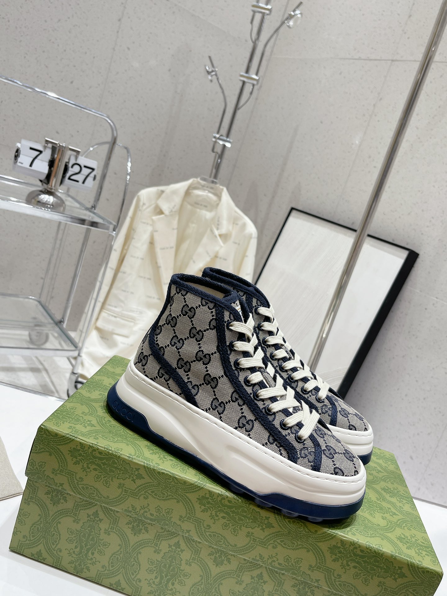 Gucci Explosive Presbyopia Canvas Casual Platform Shoes