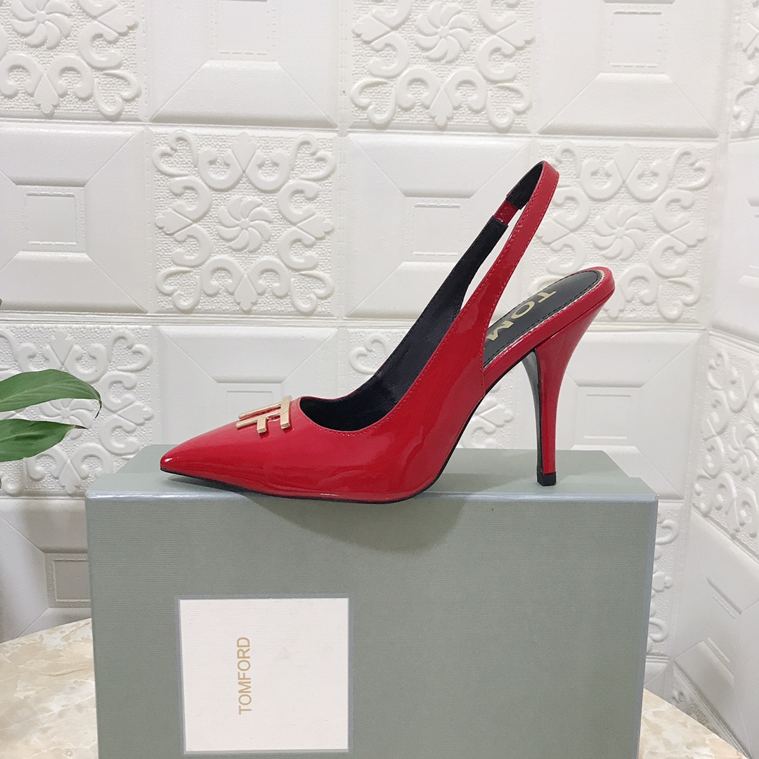 𝐓𝐎𝐌𝐅𝐎𝐑𝐃｜𝟐𝟎𝟐𝟑𝐒𝐒/𝐧𝐞𝐰 TOM high heeled bag toe sandals Original black leather outsole