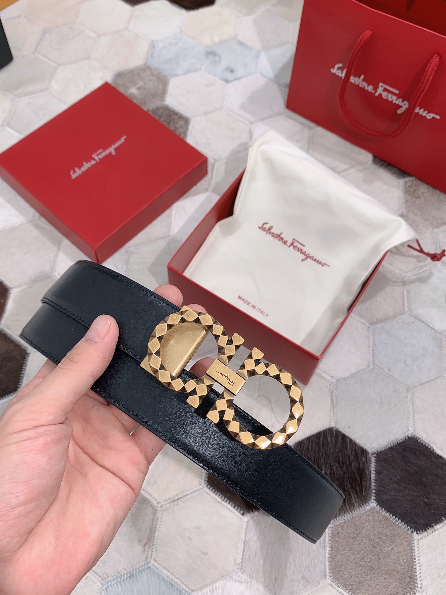 FERRAGAMO haute couture men's belt