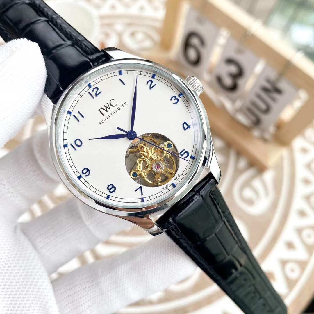 IWC- Fine men's watches Fully automatic mechanical movement, top 316 steel case and strap
