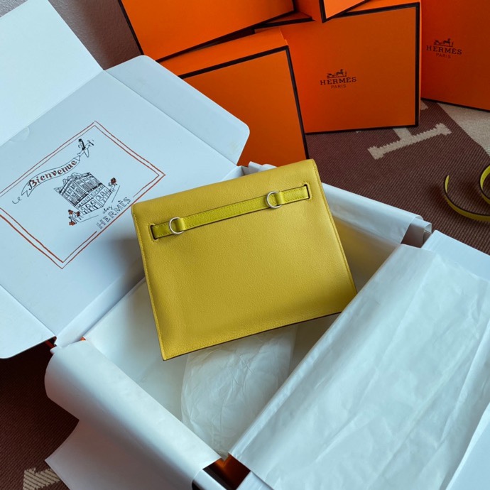 Kelly DanSe 22cm picture lemon yellow gold and silver buckle in stock evercolor leather