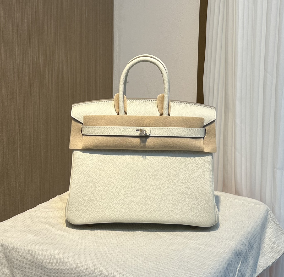 birkin25 import togo mushroom white gold buckle silver buckle all handmade