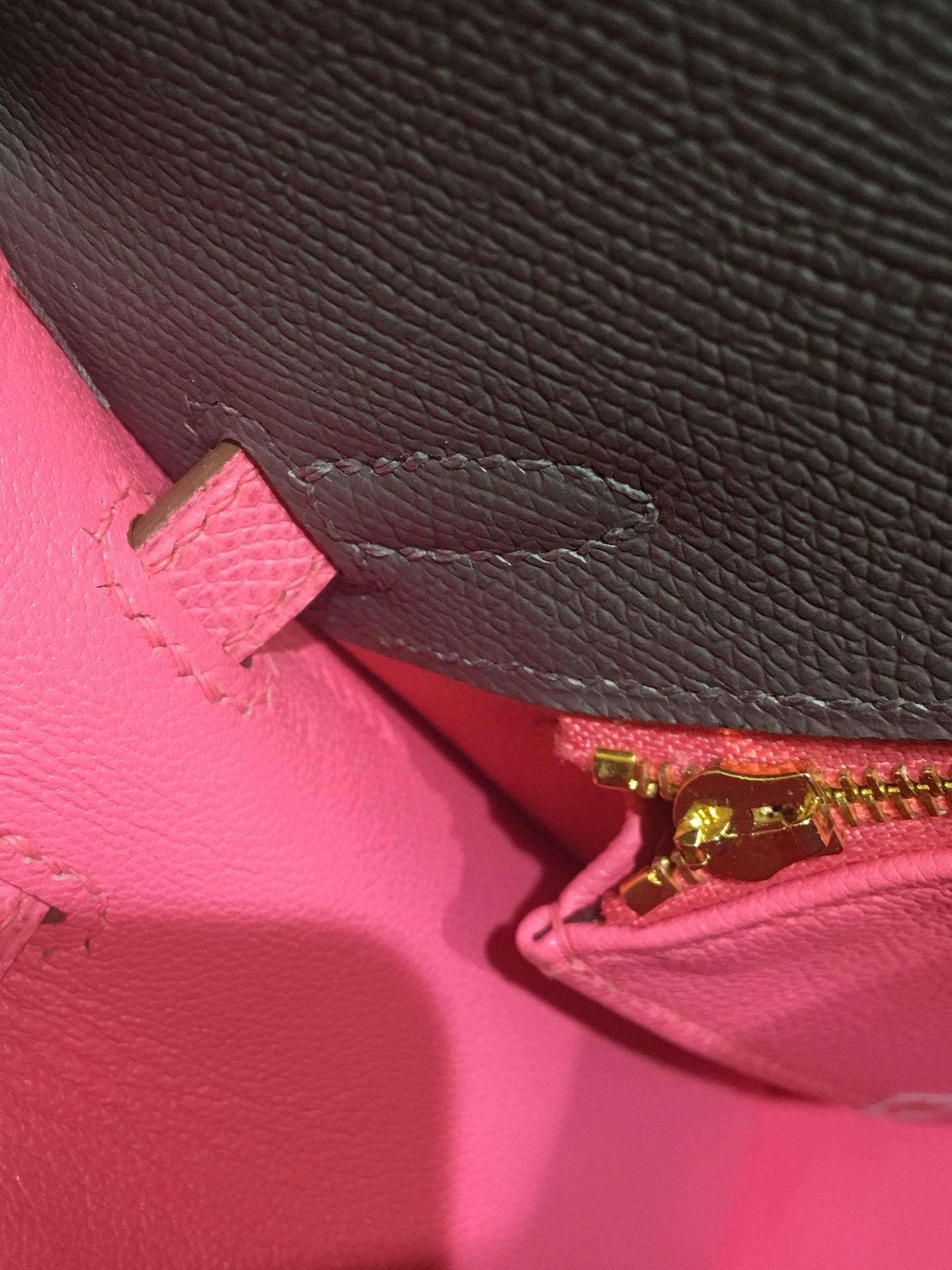 Kelly25cm gold epsom leather tinware gray lipstick powder