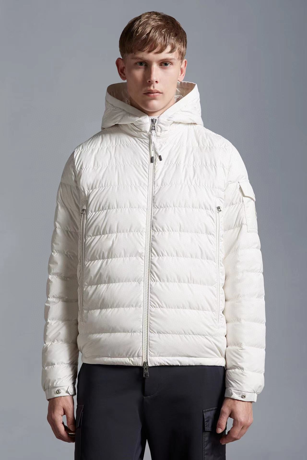 Moncler Short men's down jacket-white