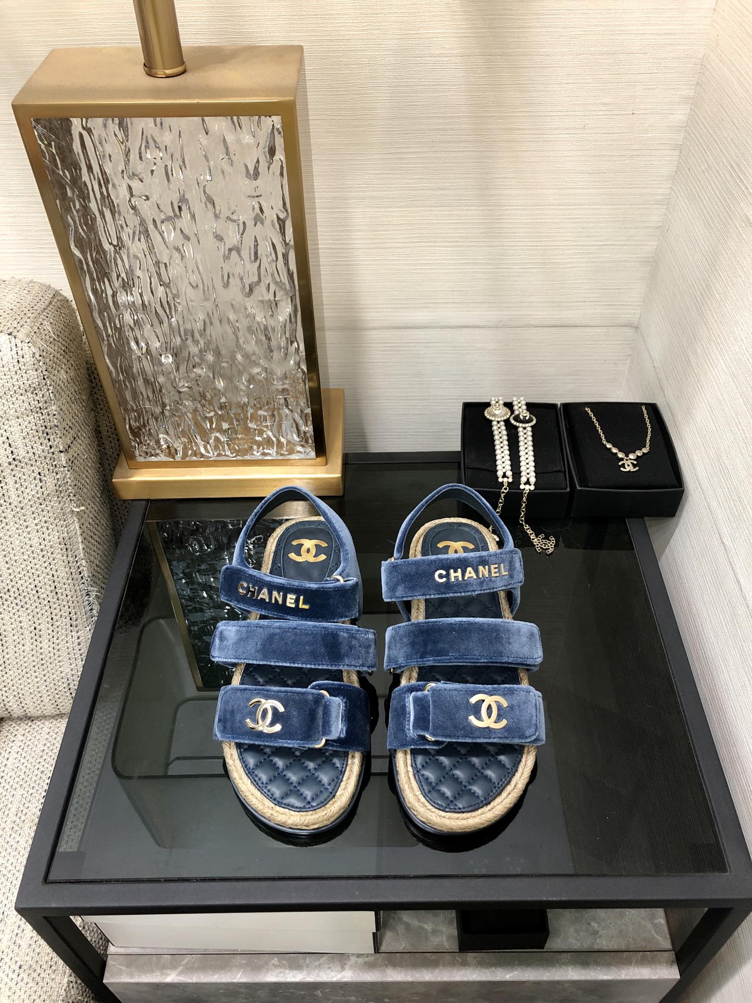 CHANEL 2023 spring and summer latest woven velcro sandals Japan imported woven materials