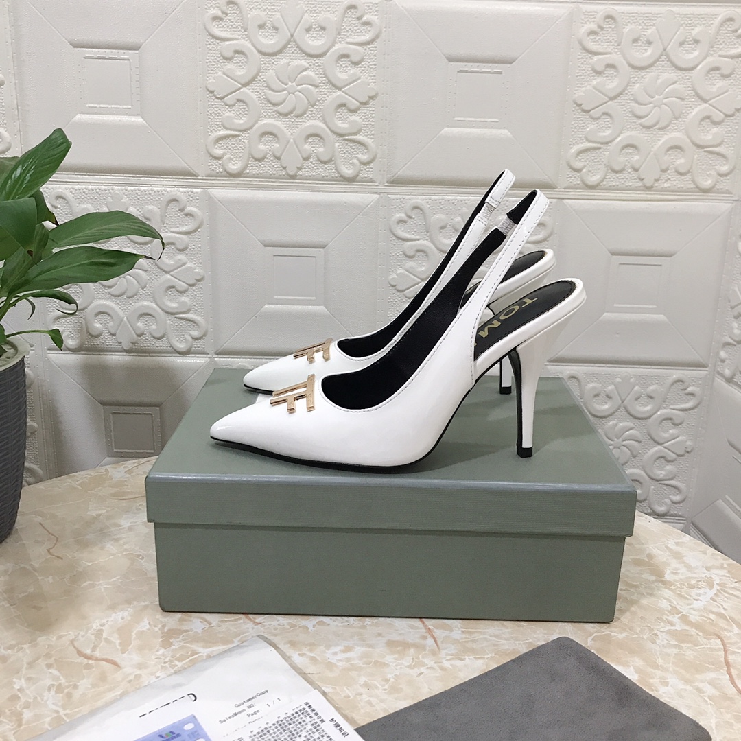 𝐓𝐎𝐌𝐅𝐎𝐑𝐃｜𝟐𝟎𝟐𝟑𝐒𝐒/𝐧𝐞𝐰 TOM high heeled bag toe sandals Original black leather outsole