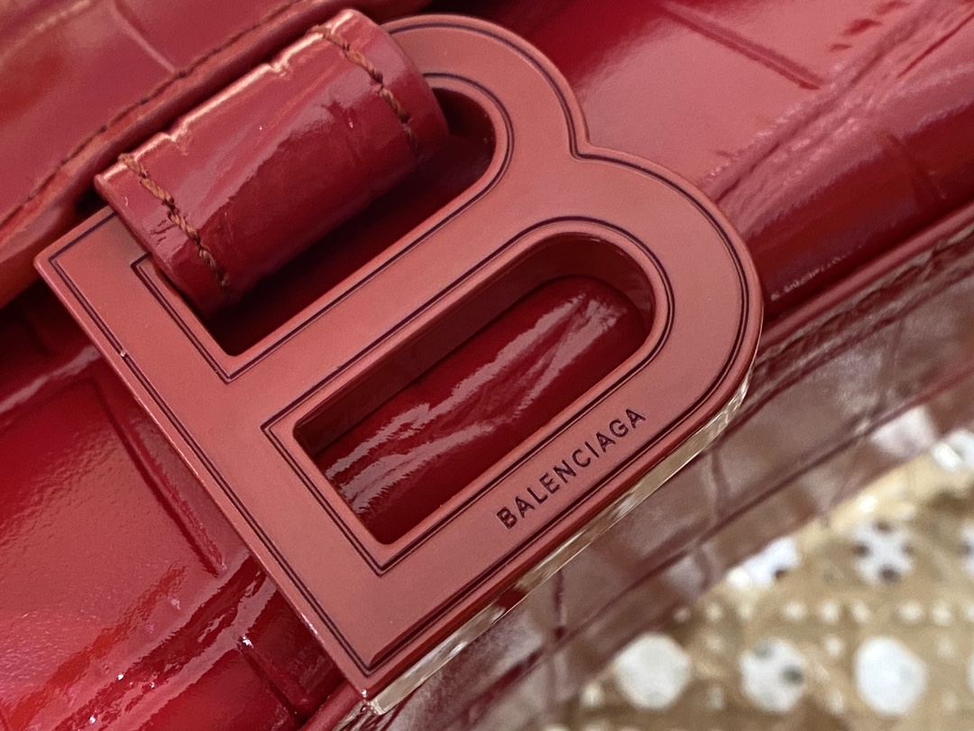 BALENCIAGA 𝐇𝐨𝐮𝐫𝐠𝐥𝐚𝐬𝐬 𝐗𝐒 crocodile-textured cowhide