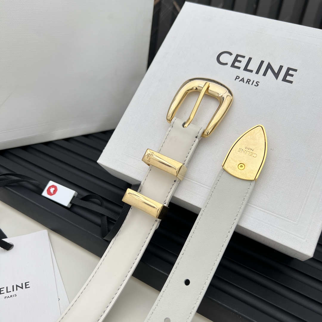 CELINE WESTERN medium belt in smooth calfskin