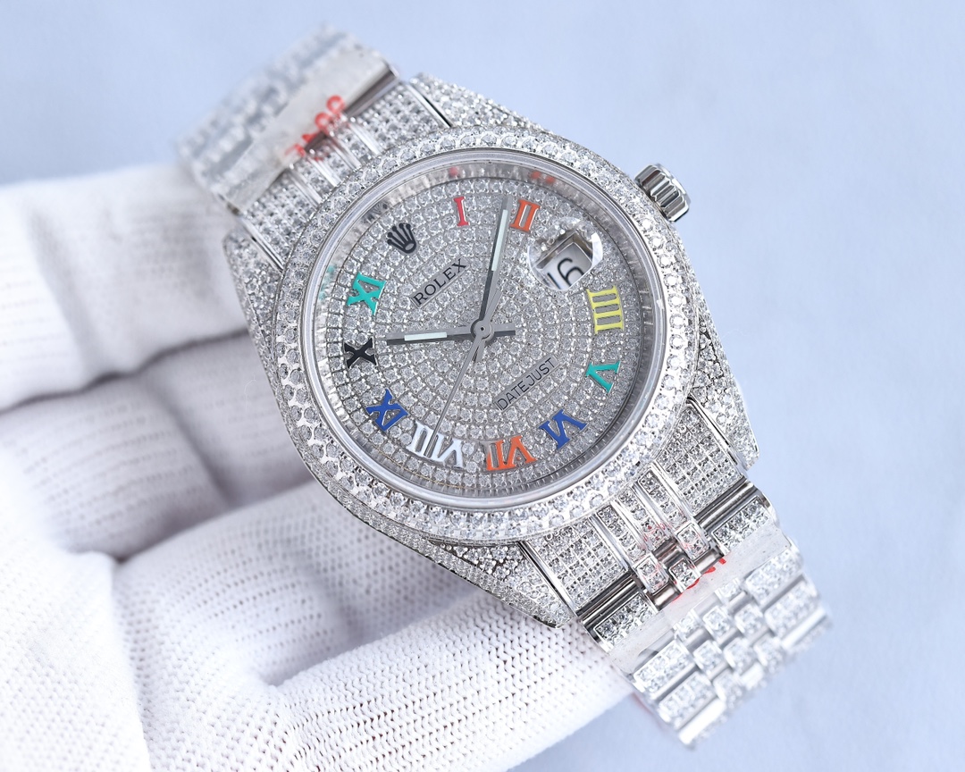Rolex full diamond local luxury version 18k nanotechnology