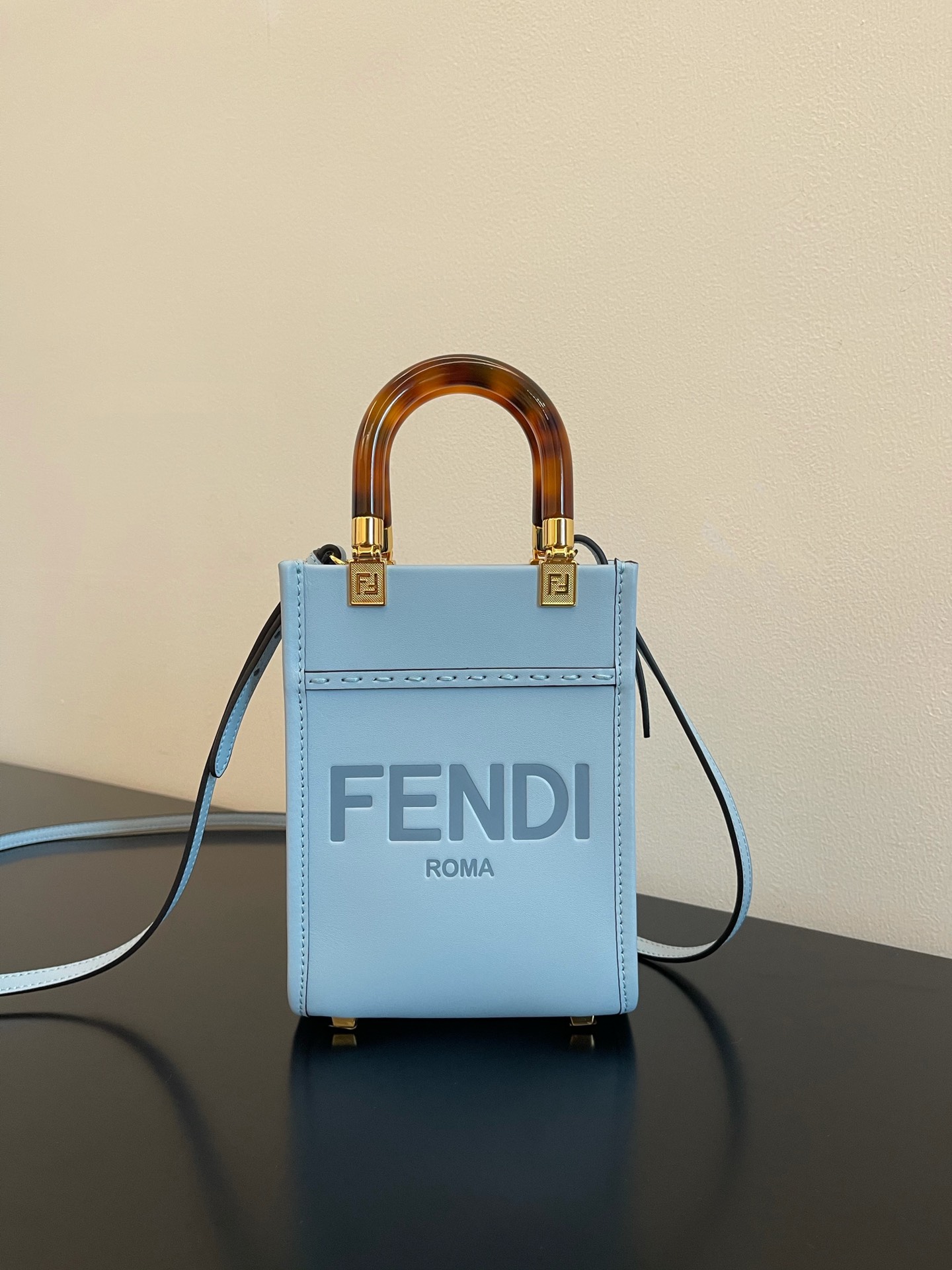 FENDI Sunshine mini tortoiseshell portable crossbody cute
