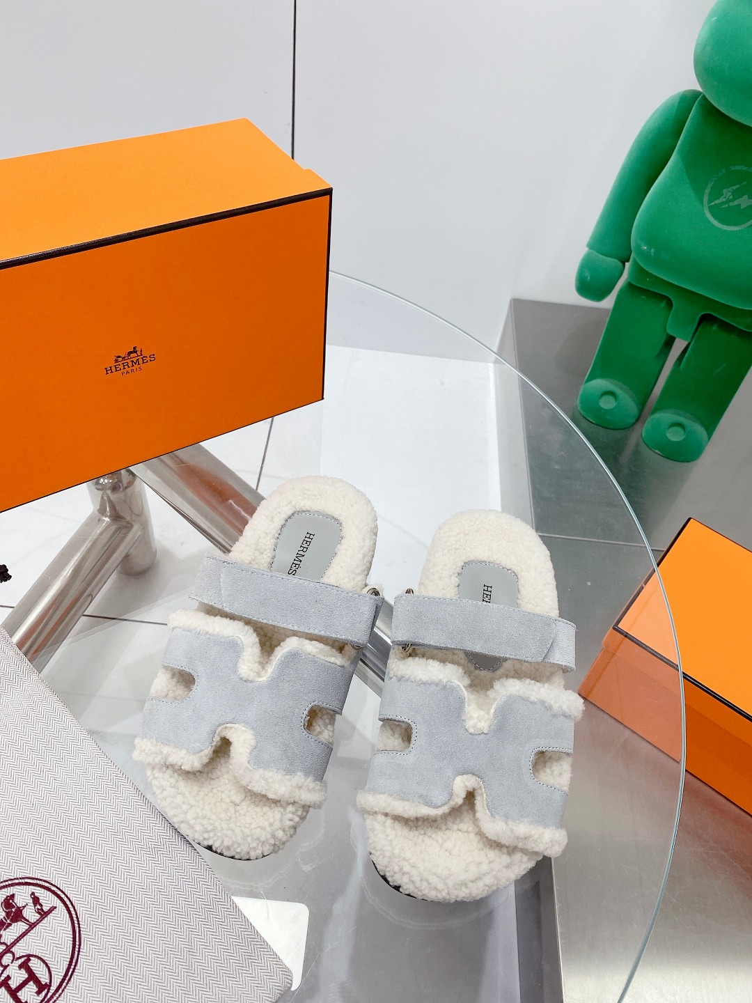 Hermes teddy fur uncle shoes