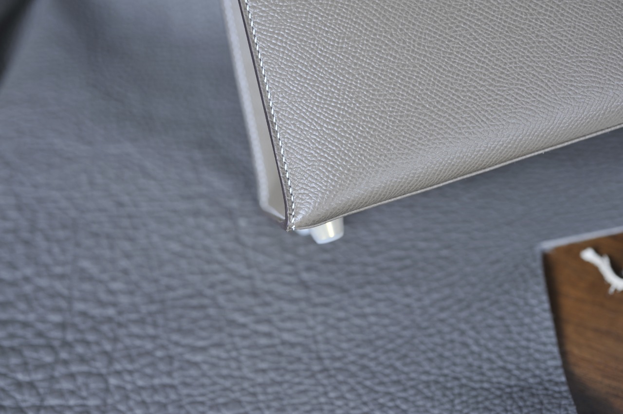 Kelly25 Elephant Gray Gold Buckle Epsom Leather