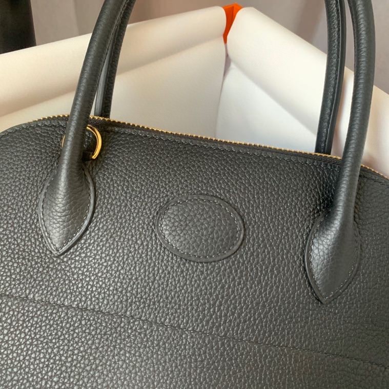 Bolide 27cm imported calfskin leather full hand waxed stitching black gold buckle