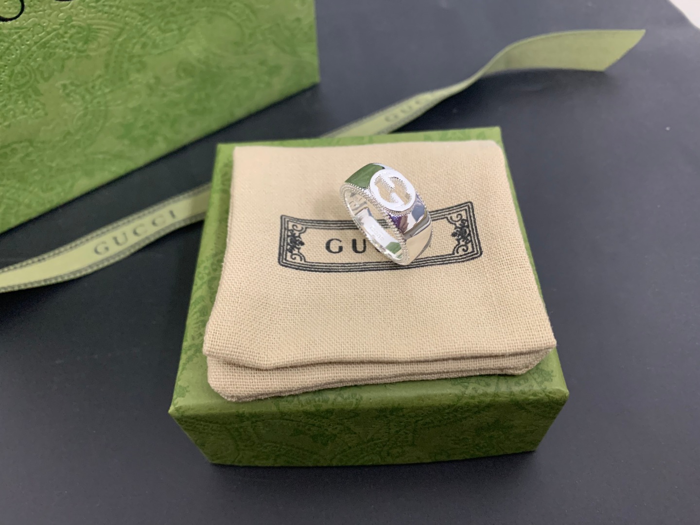 𝐆𝐮𝐜𝐜𝐢 Classic double G pattern couple ring