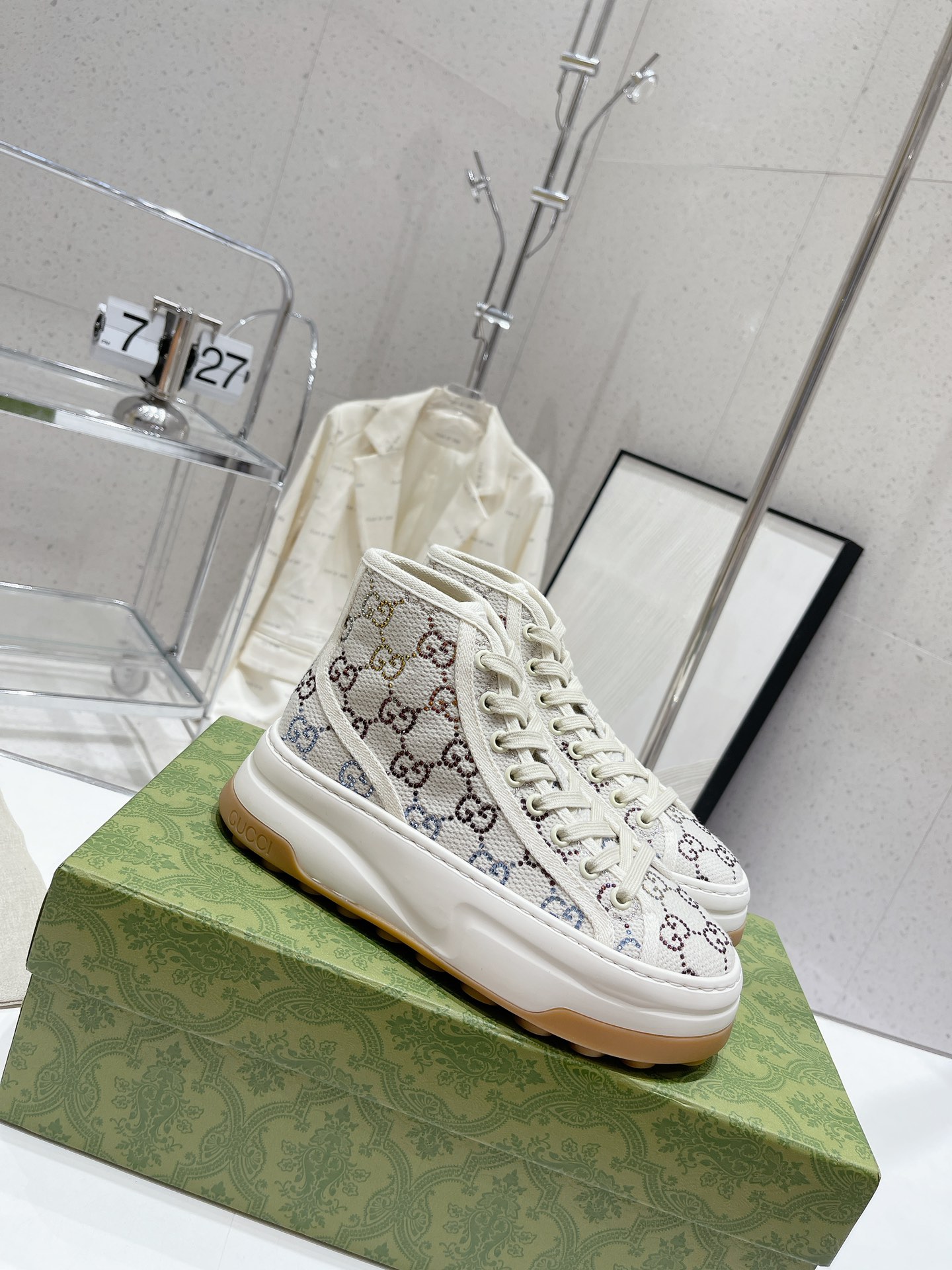 Gucci Explosive Presbyopia Canvas Casual Platform Shoes