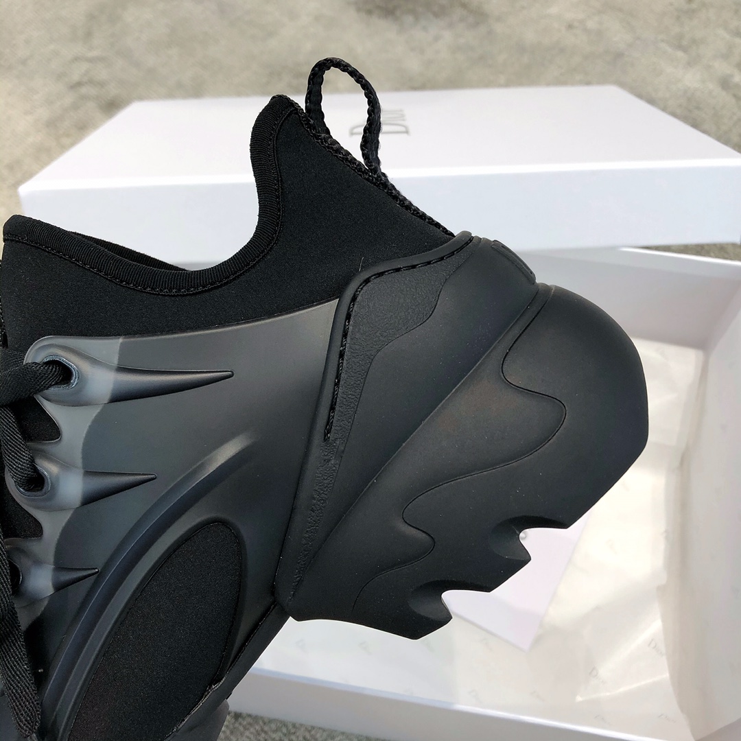 DIOR Imported Stretch Lycra TPU Outsole Kaleidoscope Print Sneakers Black