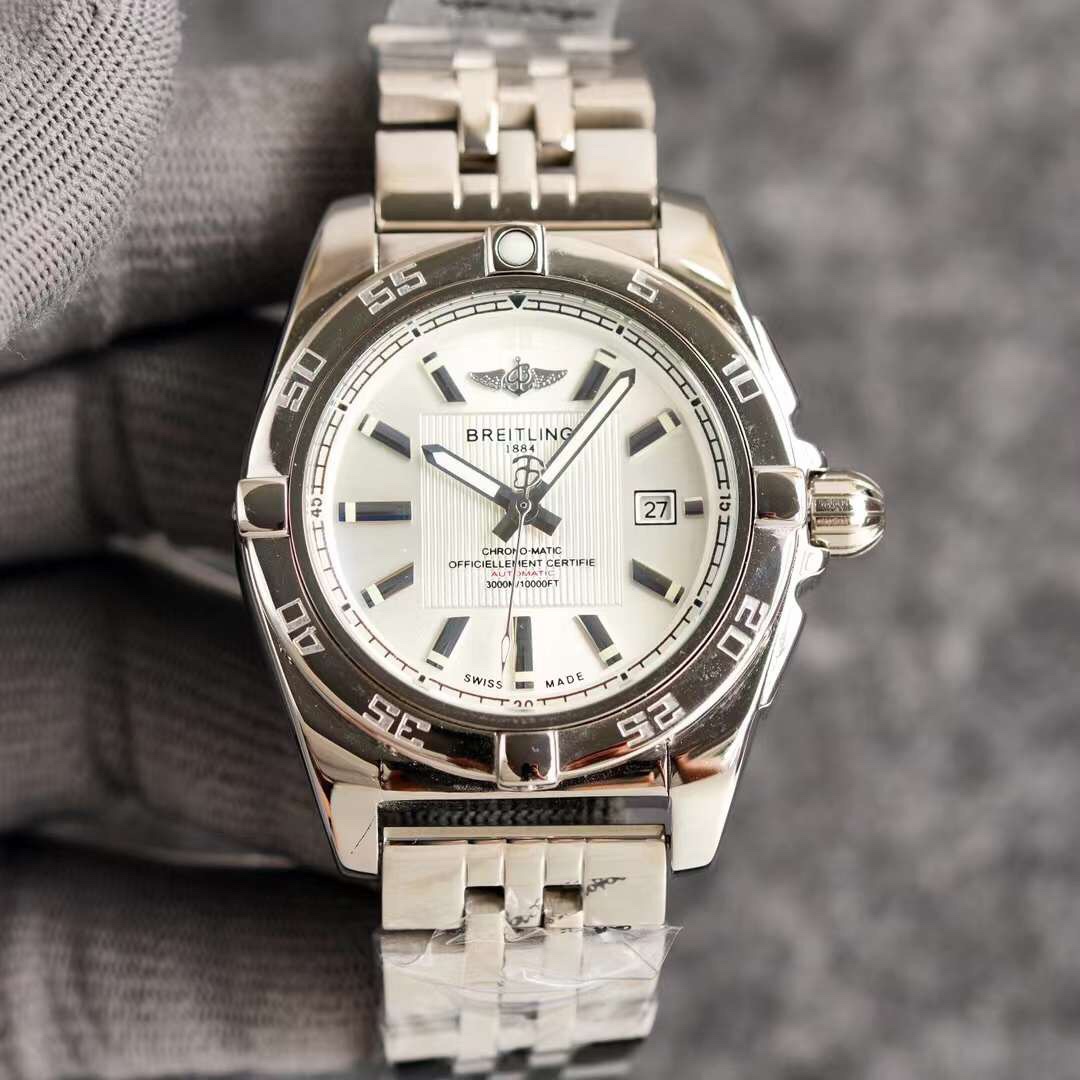 Breitling - Checker Automatic mechanical Arch bridge reinforced glass 316L steel / imported cowhide