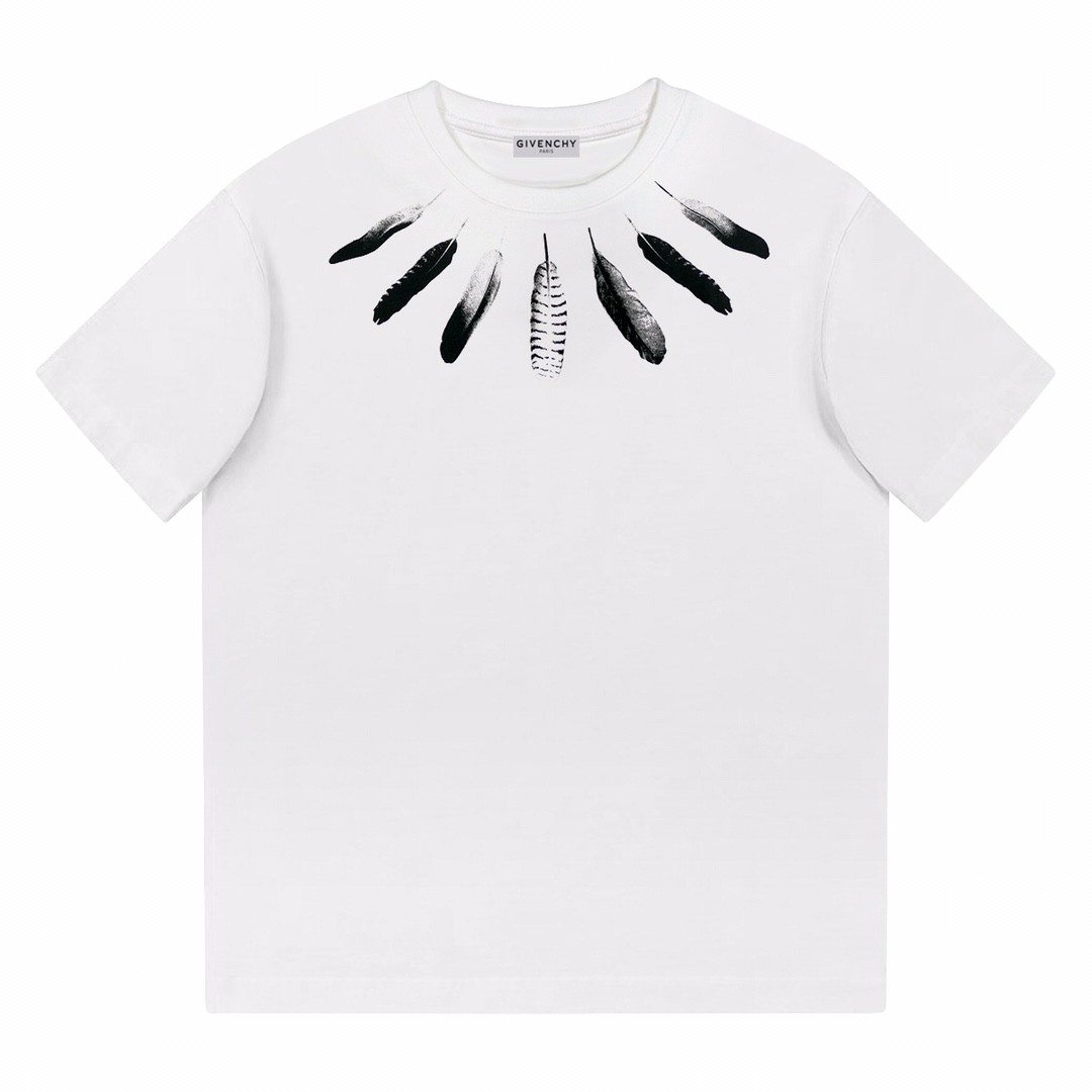 Givenchy 2024ss new summer feather print t-shirt