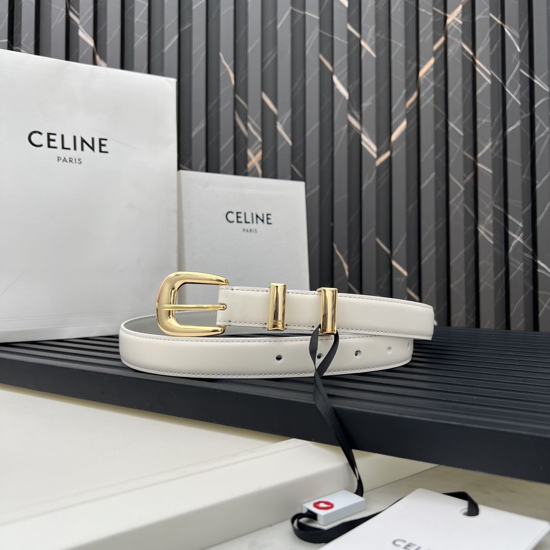 CELINE WESTERN medium belt in smooth calfskin