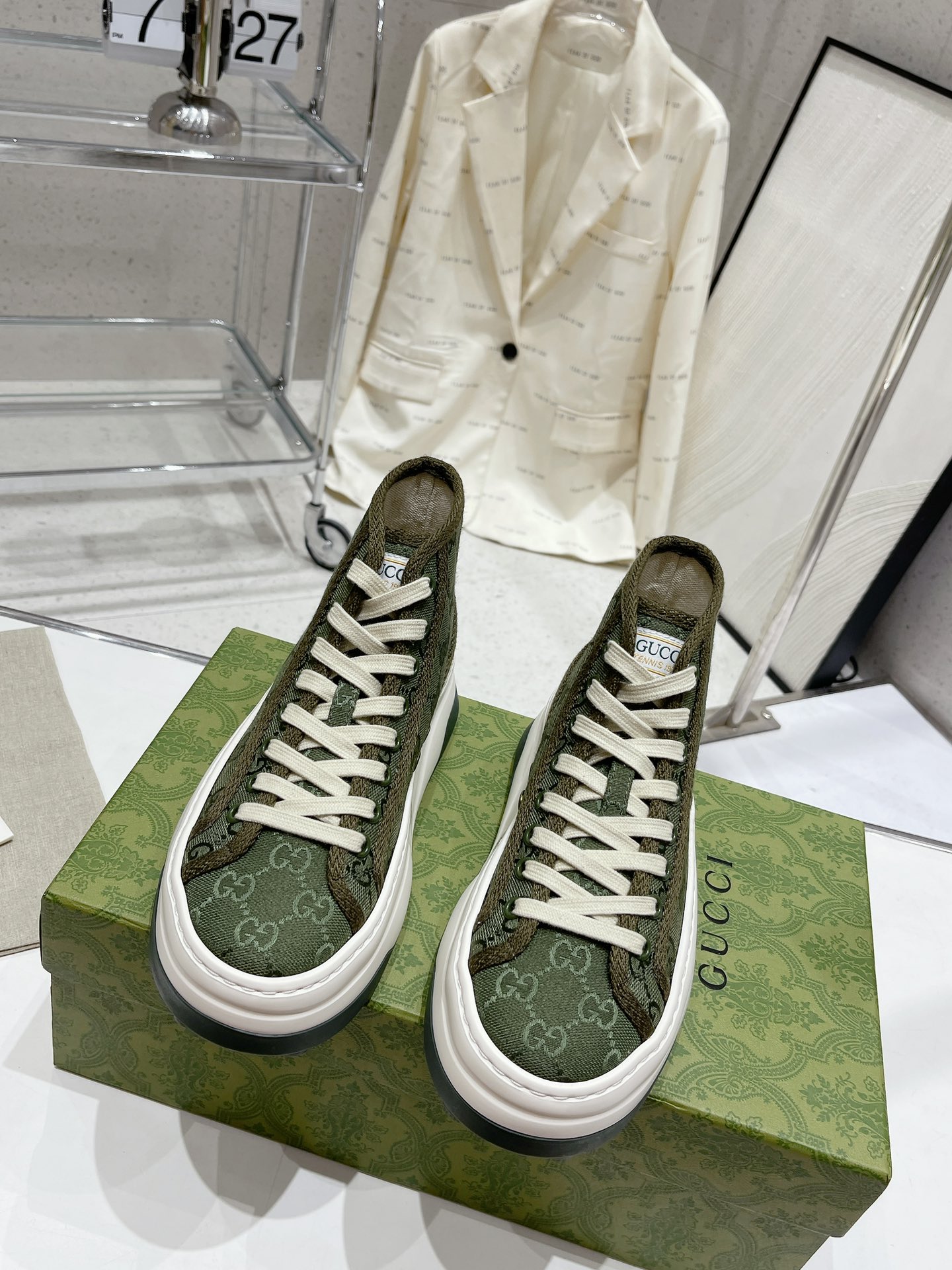 Gucci Explosive Presbyopia Canvas Casual Platform Shoes