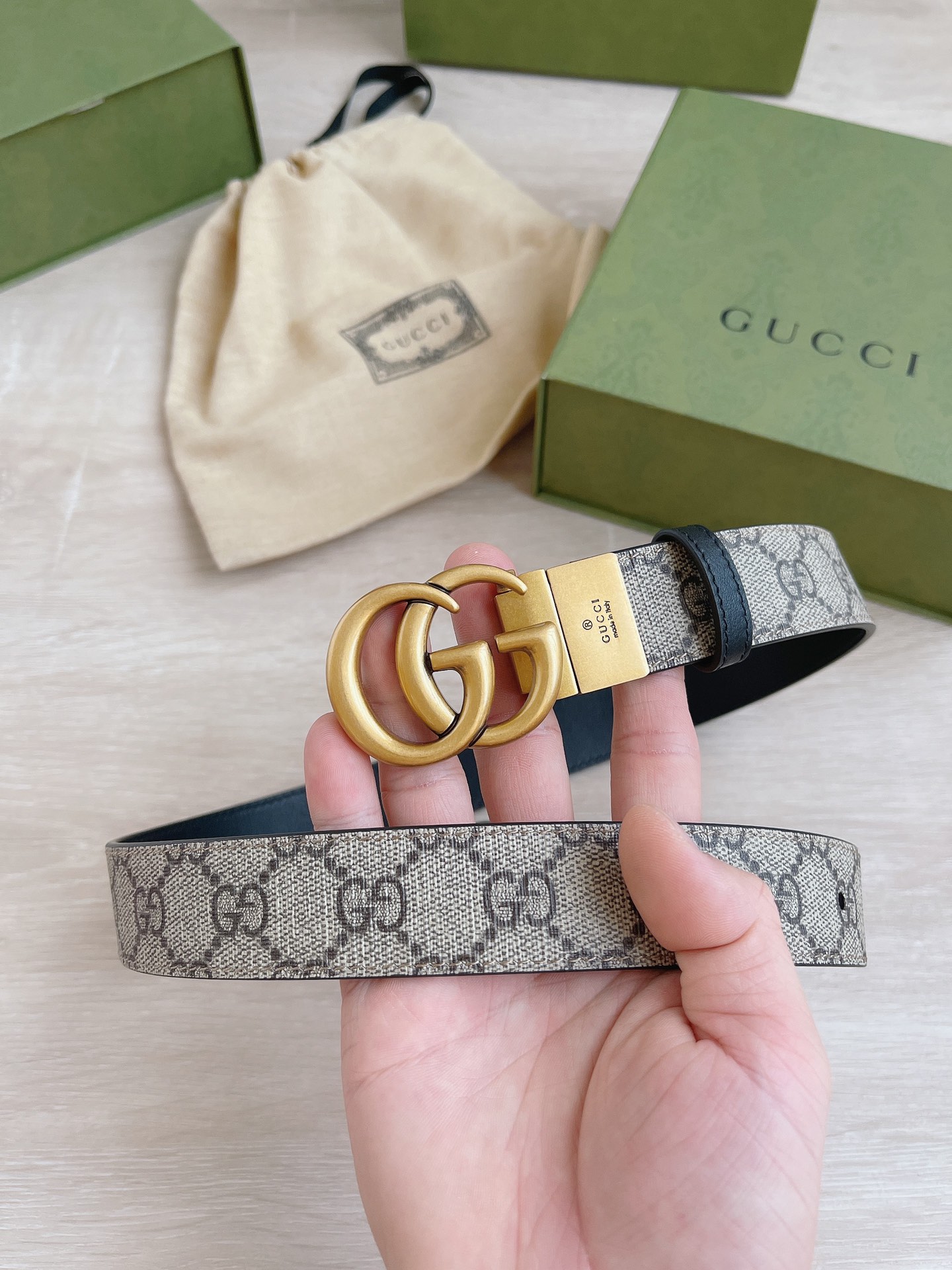 GUCCI imported calfskin leather