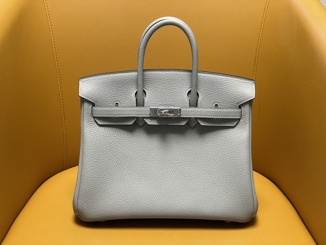 Birkin25 Glacier Blue Togo Leather Silver Buckle