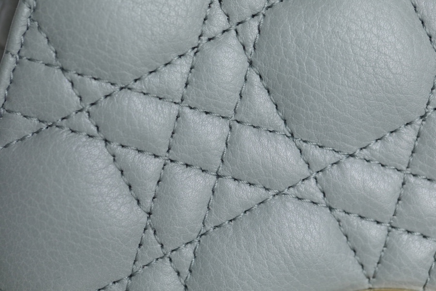 DlOR CARO】Grey soft cow leather rattan check DR- 091