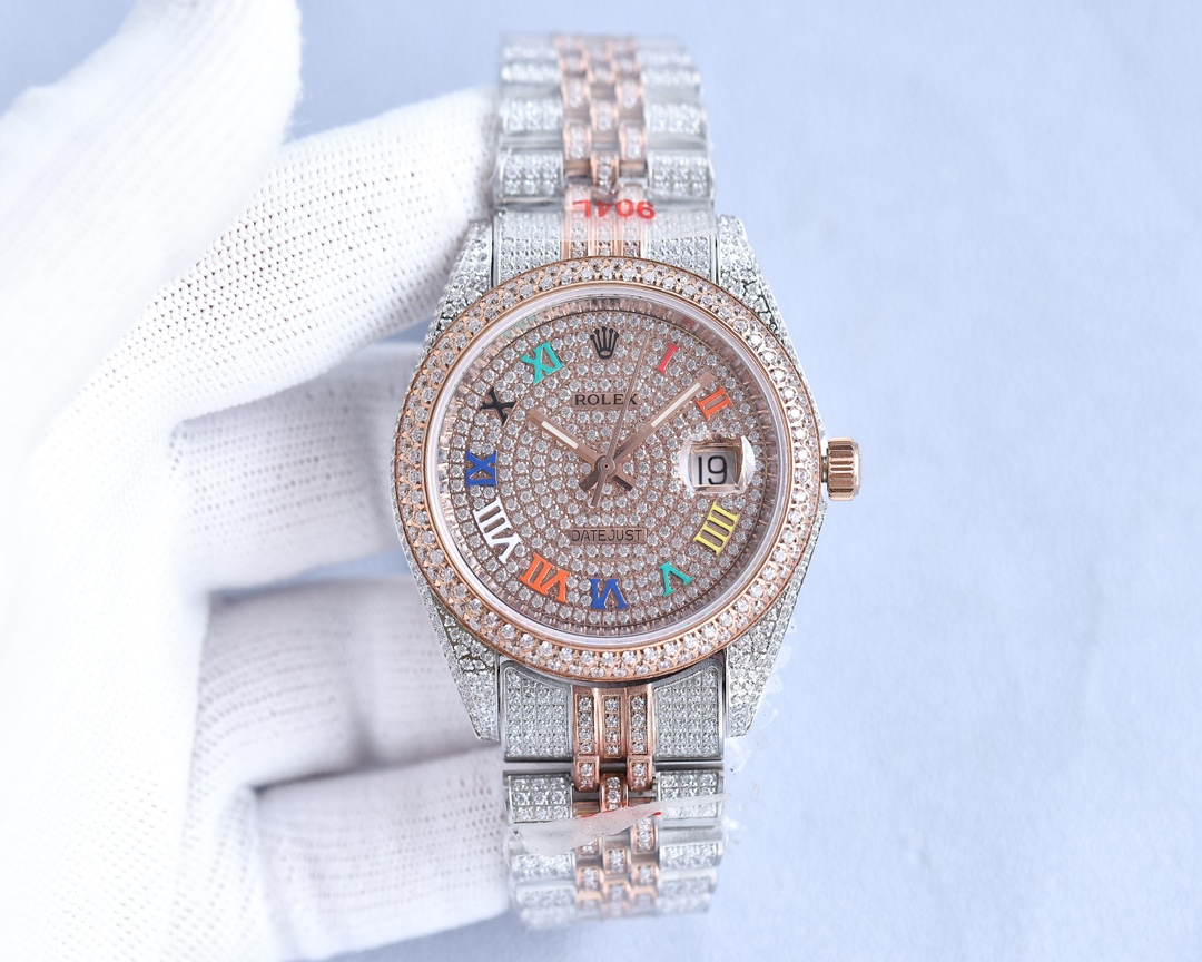 Rolex full diamond local luxury version 18k nanotechnology