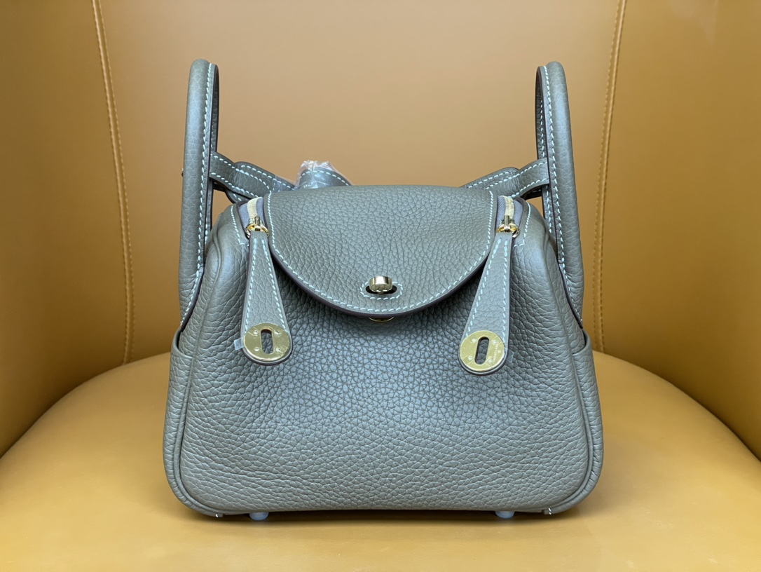 mini lindy elephant grey tc leather gold buckle