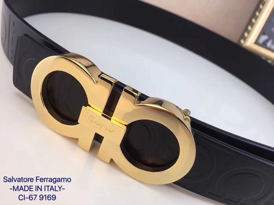 FERRAGAMO imported cowhide tree cream leather