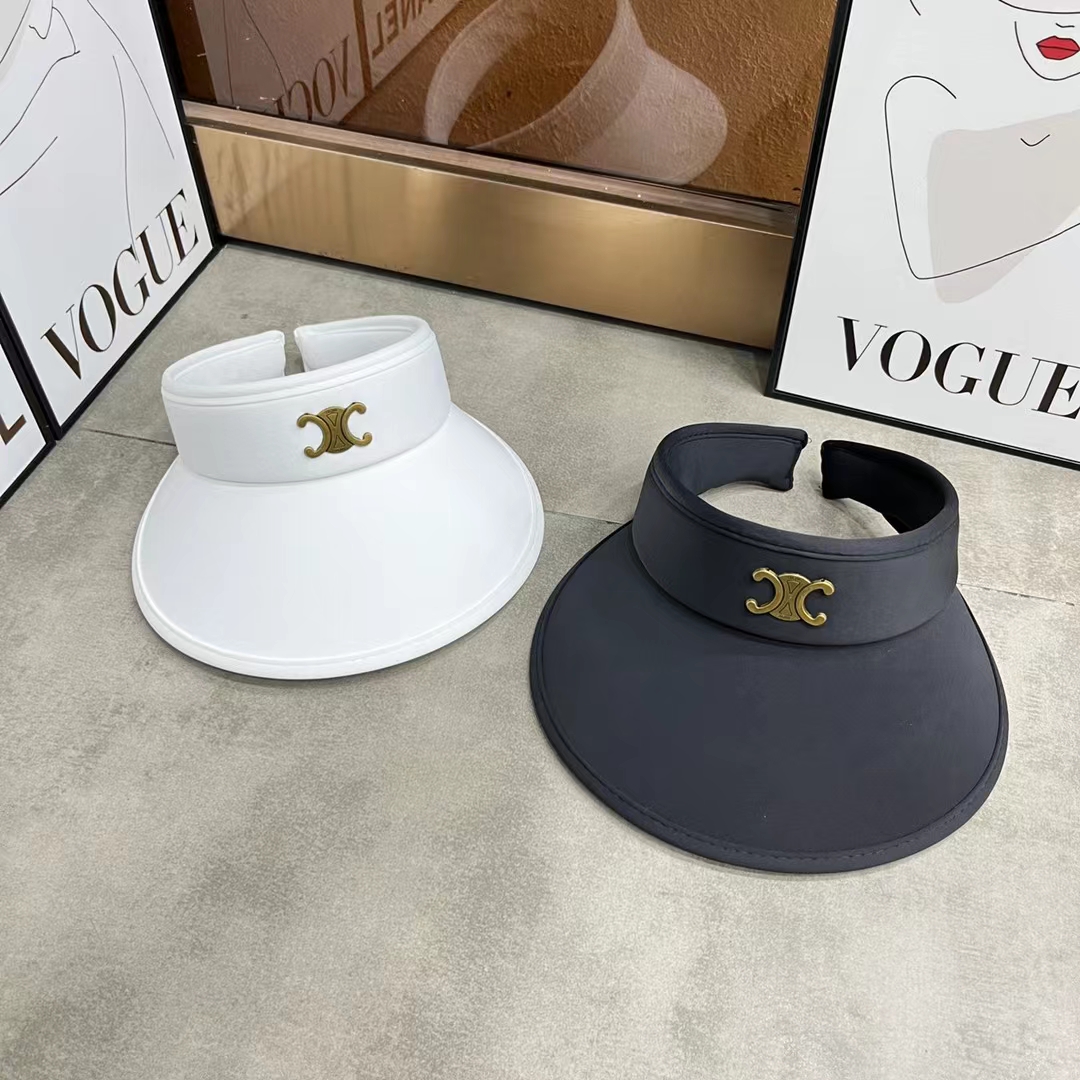 [Celine Celine] 2023 summer new ice silk sun visor empty top hat
