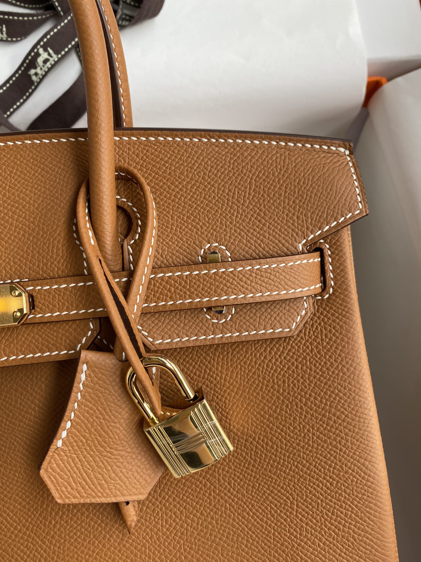 Birkin 25cm Epsom Leather Gold Brown Gold Buckle