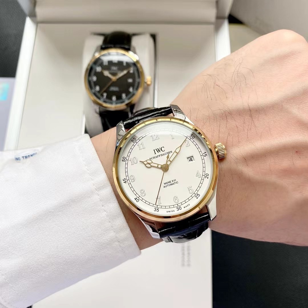 IWC- Fine men's watches Fully automatic mechanical movement, top 316 steel case and strap