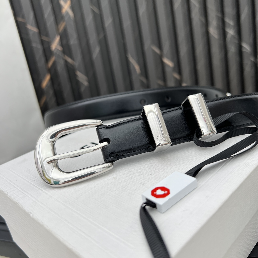 CELINE WESTERN medium belt in smooth calfskin