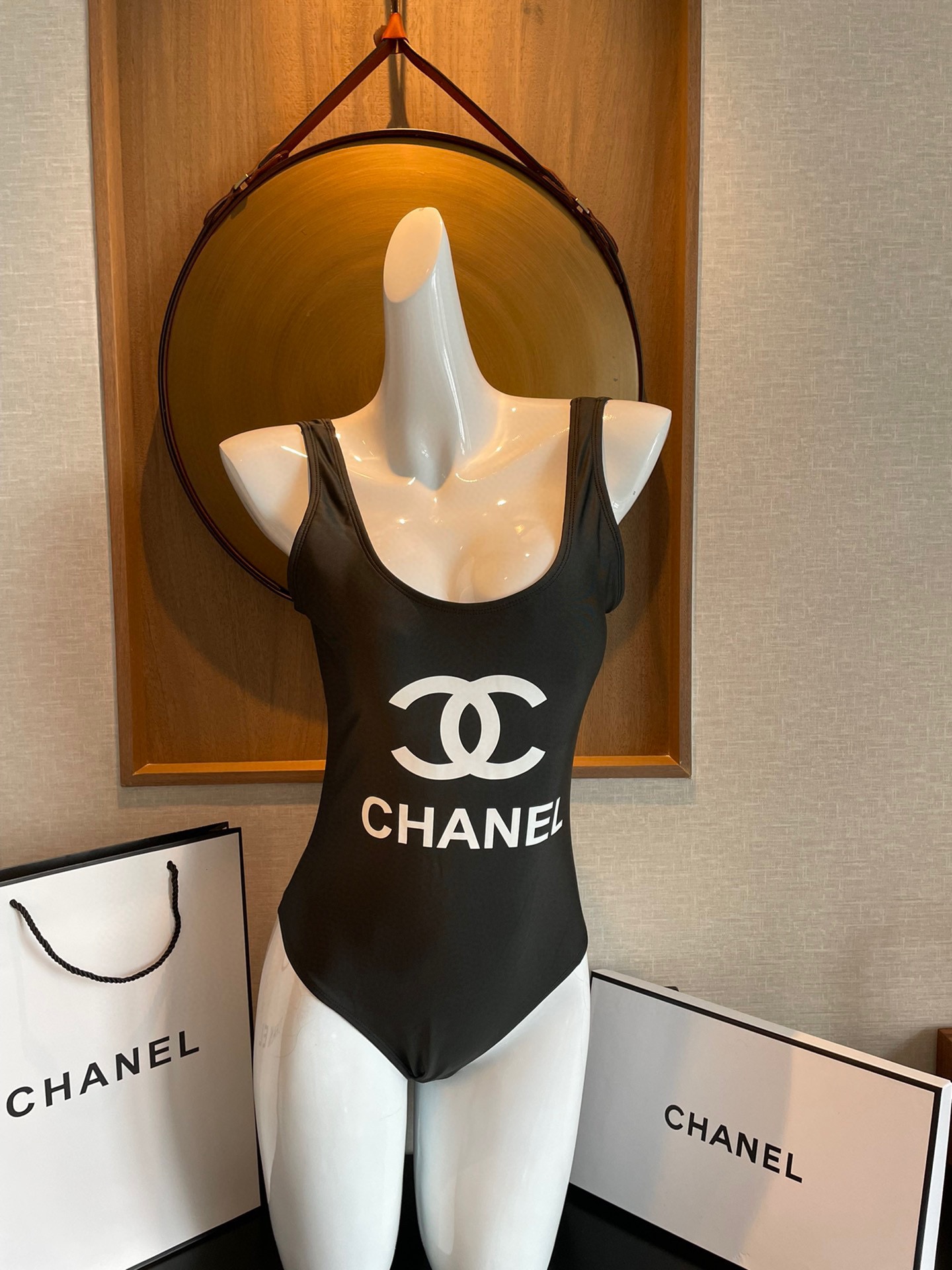 Chanel new black one-piece swimsuit